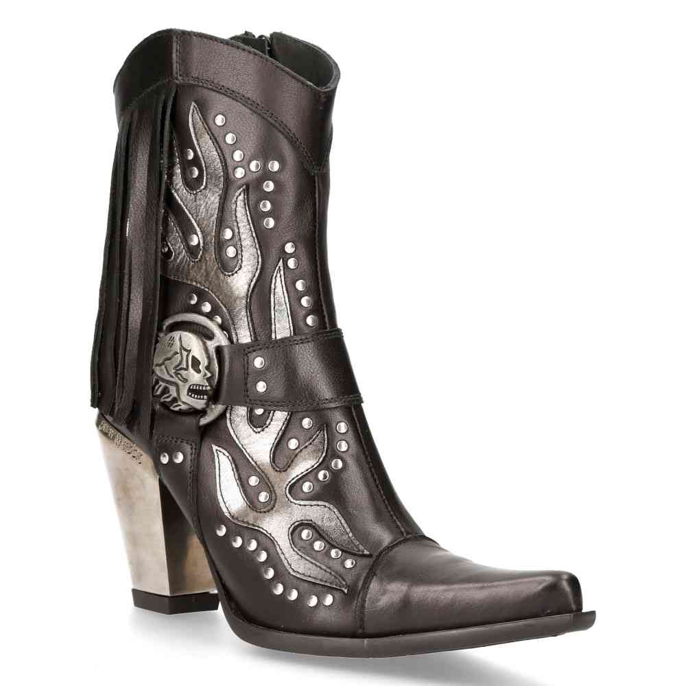New Rock - M-BULL024-C1 Cowboy Boots - Silver coloured/Black